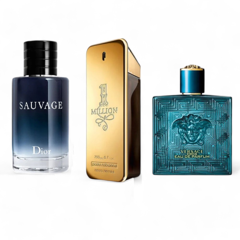 trio Sauvage, One Million y Versace